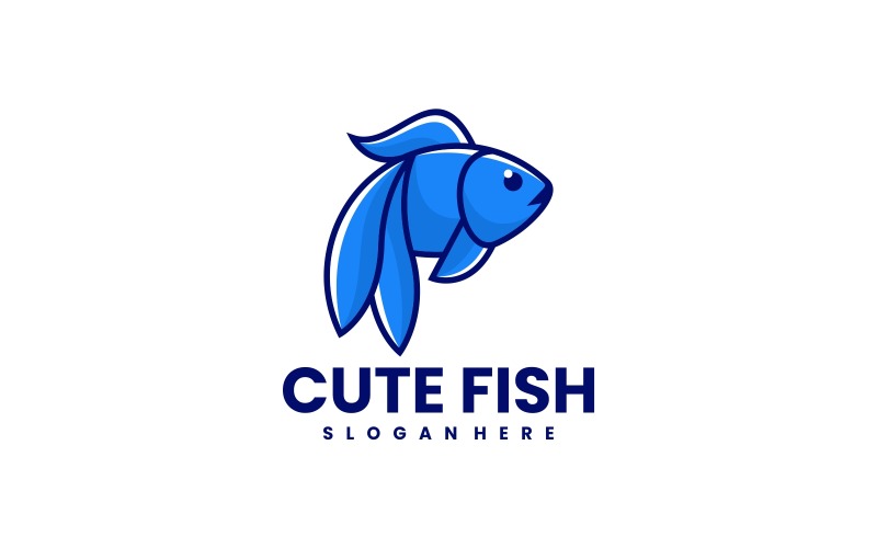 Fish Simple Mascot Logo 2 Logo Template