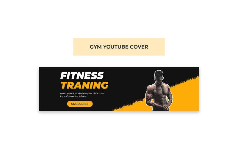 Fitness Gym YouTube Cover Header Template Social Media