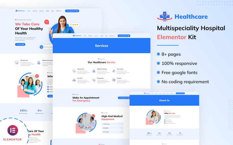 Healthcare - Multispeciality Hospital Web Elementor Kit