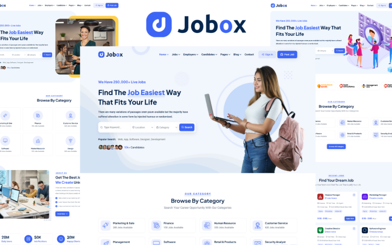 Jobox - Job Board And Hiring HTML5 Template Website Template