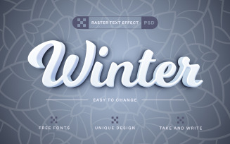 PSD Winter - Editable Text Effect, Font Style