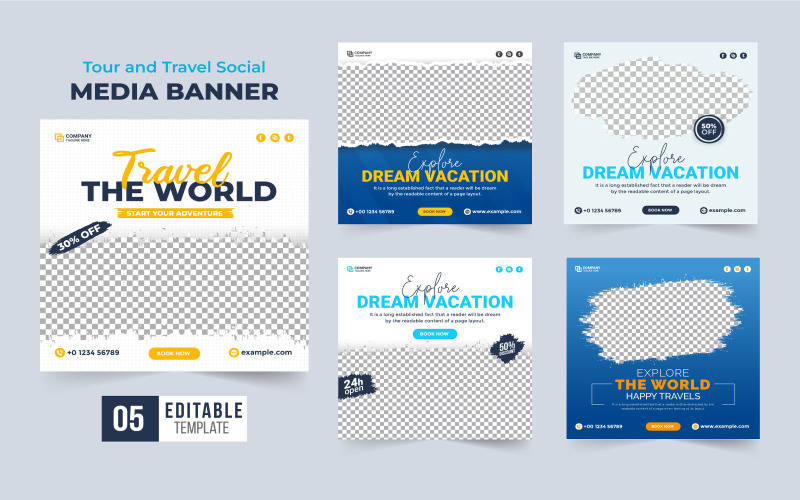 Vacation Planner Template Collection Social Media