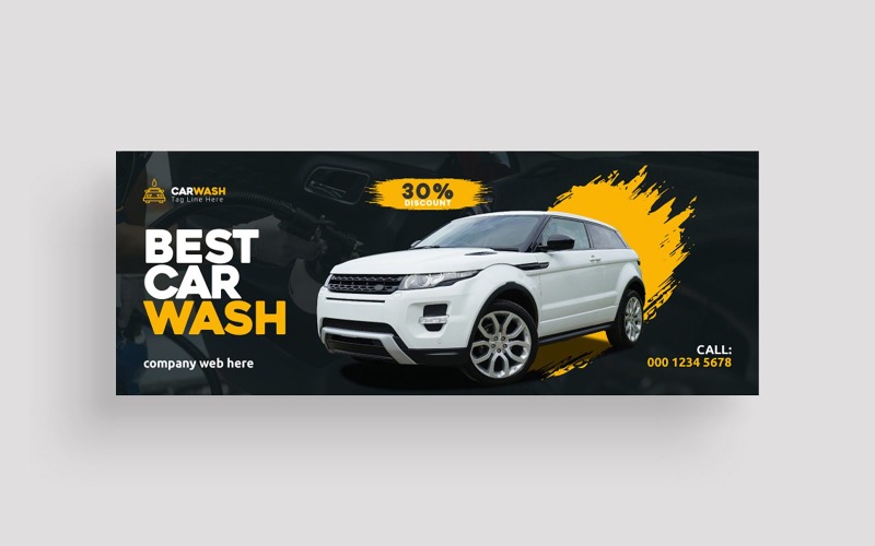 Car Wash Cover Photo Template Social Media
