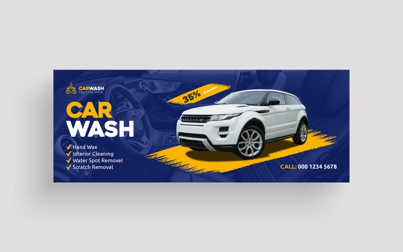 Car Wash Facebook Cover Photo Template Social Media