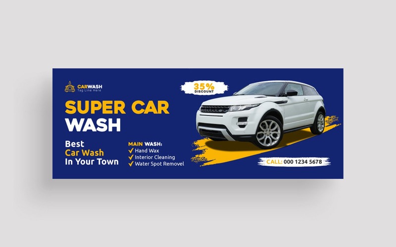 Car Wash Facebook Cover Photo Social Media