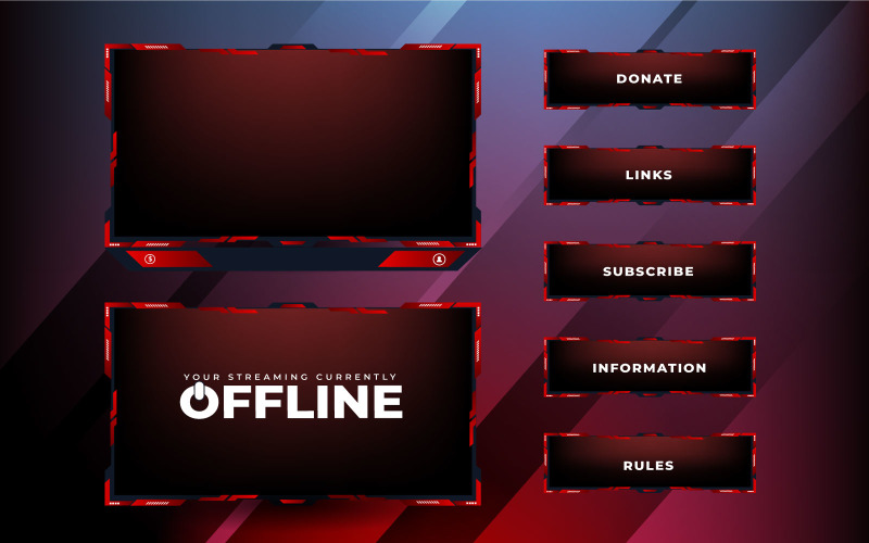 Live gaming overlay screen panel vector Vector Graphic