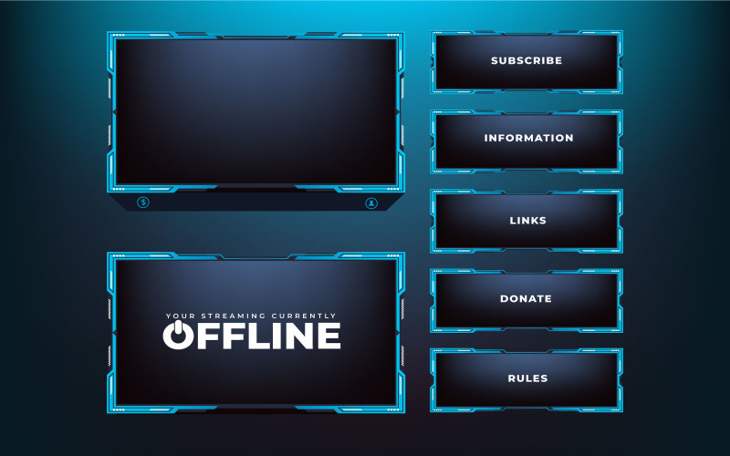 Streaming broadcast interface design Vector Graphic