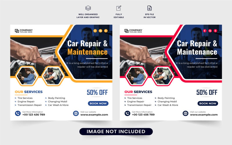 Automobile repair and cleaning service Social Media