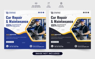 Car maintenance service template vector
