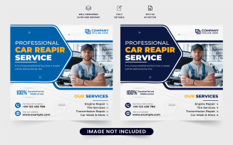 Car repair social media post vector
