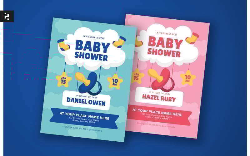 Cheerful Baby Shower Invitation Corporate Identity
