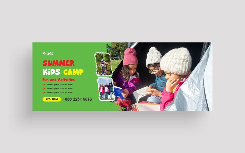 Kids Camp Facebook Cover Photo Template Social Media