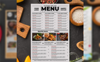 Minimalist restaurant menu Template