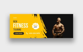 Modern Gym Fitness Web Banner Facebook Cover Photo