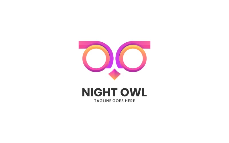 Night Owl Gradient Logo Style 1 Logo Template