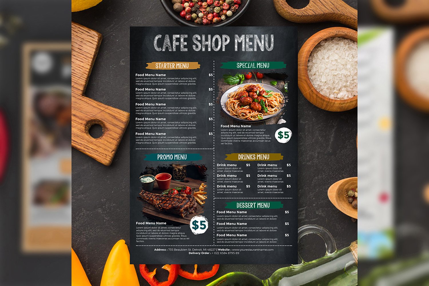Template #295217 Cafe Chalkboard Webdesign Template - Logo template Preview