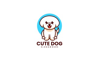 Cute Dog Cartoon Logo Design