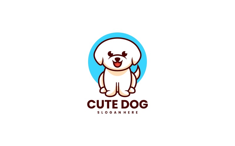 Cute Dog Cartoon Logo Design Logo Template