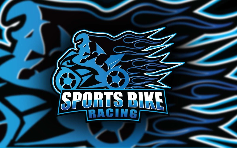 Sports Bike Racing Esports Mascot Logo Design-Brand Identity Logo Template