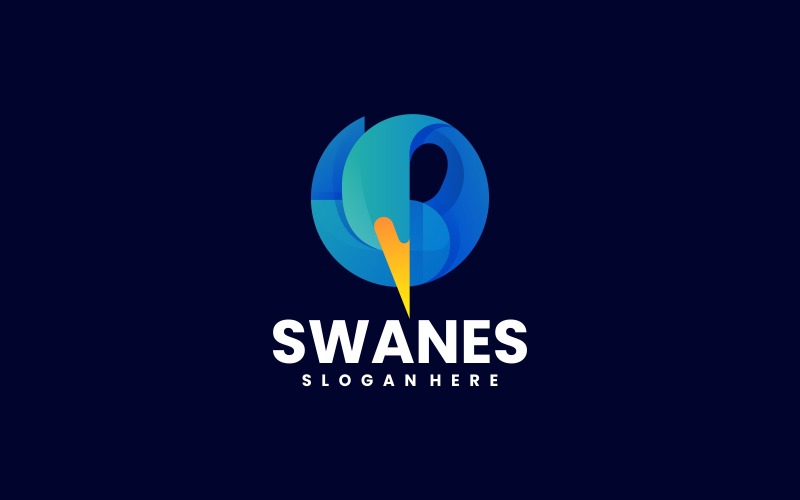Swan Gradient Logo Design 5 Logo Template
