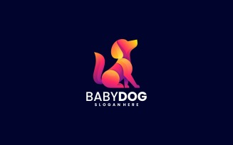 Baby Dog Gradient Logo Style