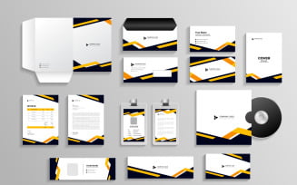Business branding identity with office stationery items and objects Mockup