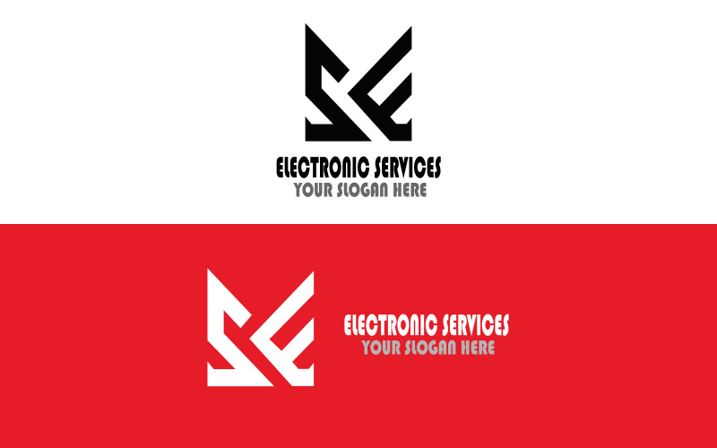 Electronic Services Logo Design (S+E Letters Logo) Logo Template