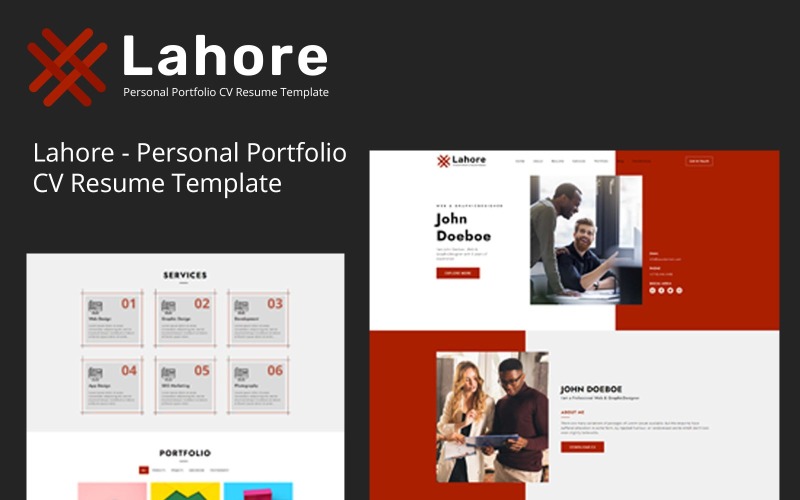 Lahore - Personal Portfolio CV Resume Template⁸ Landing Page Template