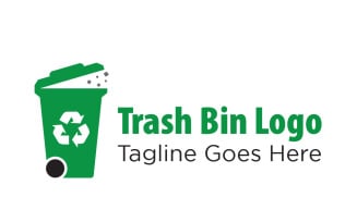 Modern Minimalist Trash Bin Logo Template