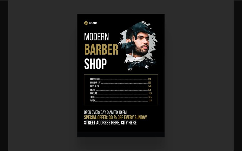 Barbershop Flyer Template Corporate Identity