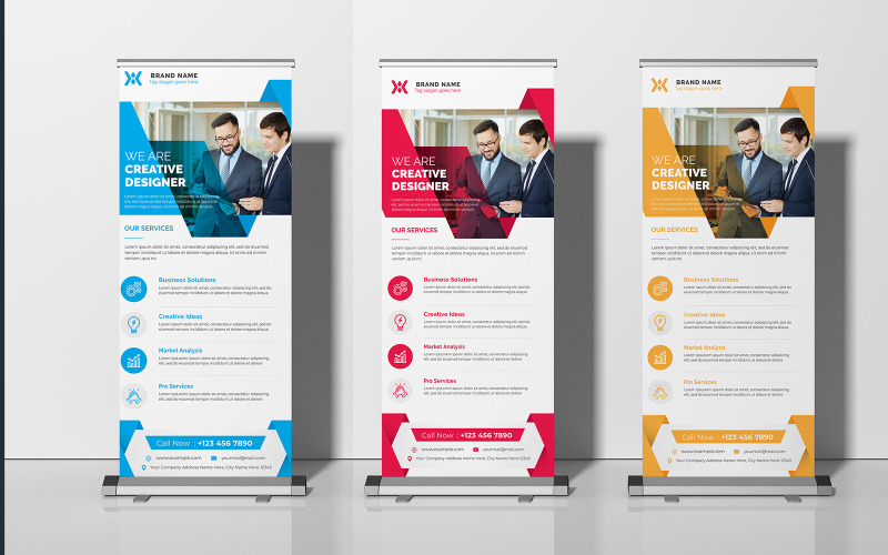 Corporate Rollup Banner | Standee X Banner Template Clean Design Corporate Identity