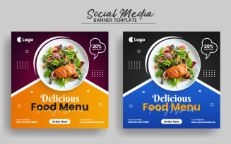 Delicious Food Menu Social Media Post Banner Template