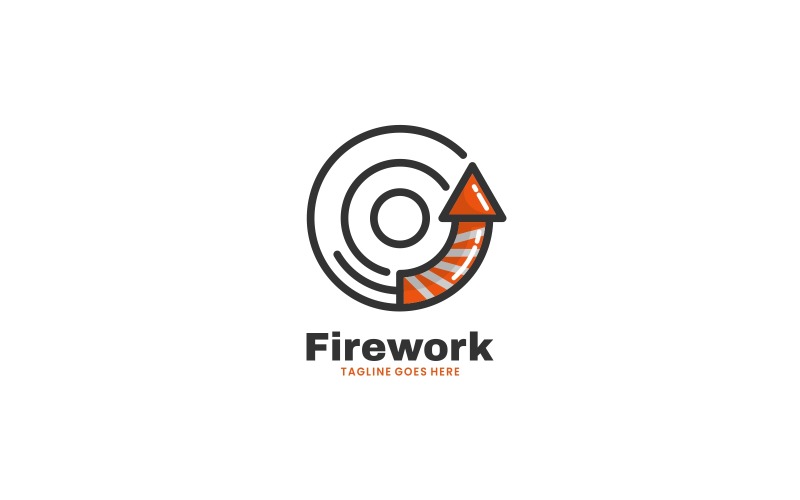 Firework Simple Mascot Logo Logo Template