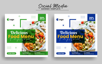 Food Menu Social Media Post Banner Design