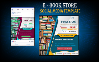 Free Online Book Store Template For Social Media Promotion