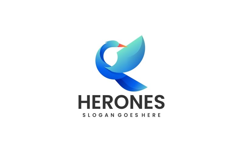 Heron Gradient Logo Style 8 Logo Template