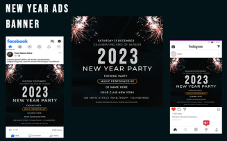 New Year Party Celebration Template On Social Media