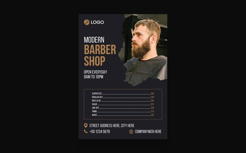 Salon Barbershop Flyer Poster Design Corporate Identity
