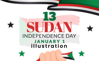 13 Sudan Independence Day Illustration