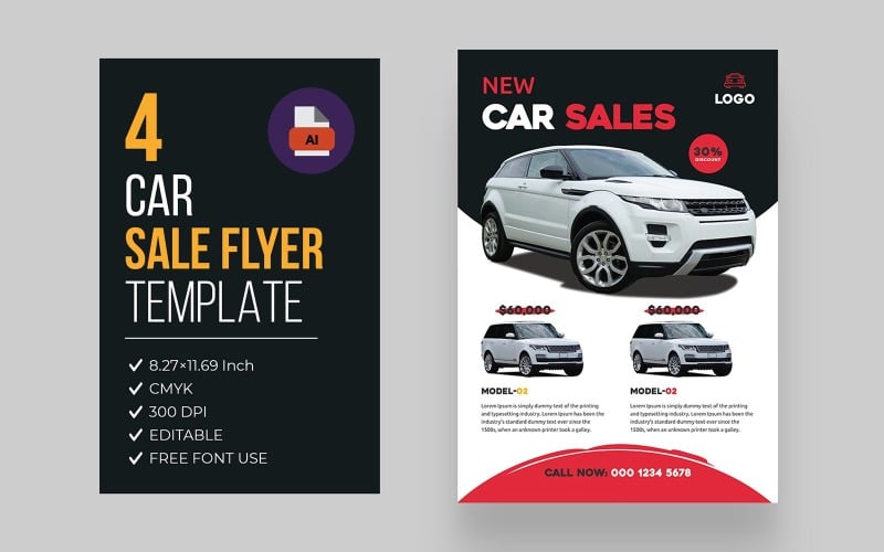 Car Sale Flyer Design Template Bundle Corporate Identity