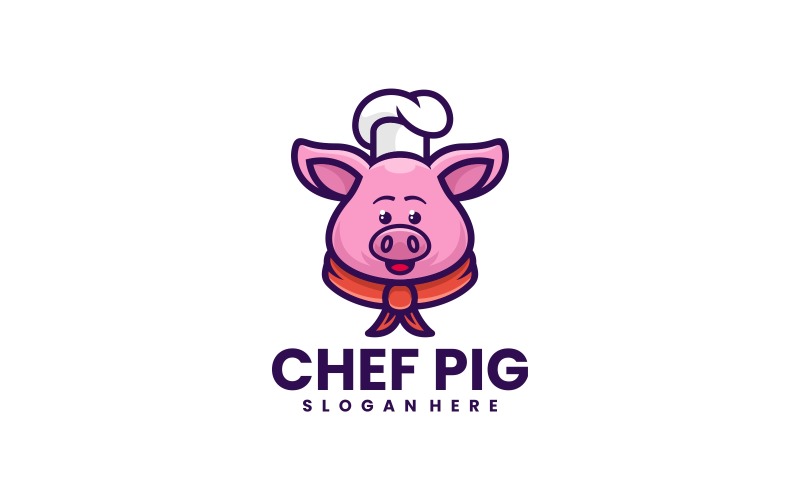 Chef Pig Cartoon Logo Style Logo Template