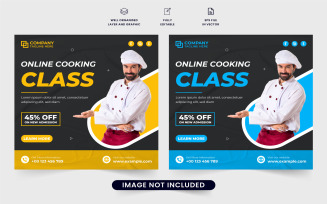 Cooking class social media post vector