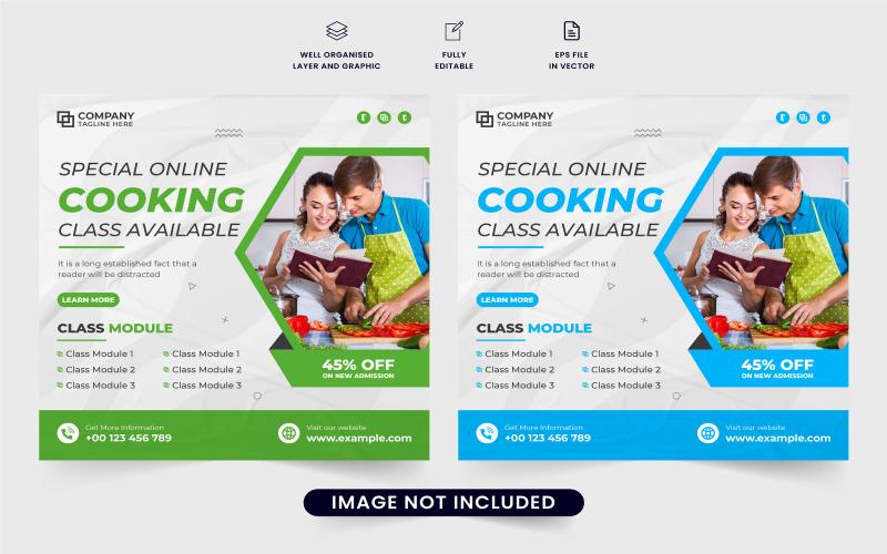Cooking training promotional web banner Social Media