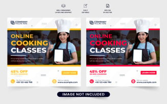 Culinary class promotion template vector
