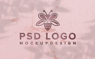 3d Logo Mockup With Concrete Wall