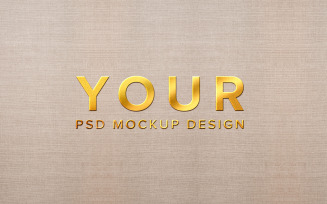 Gold Logo Mockup With Sack Background