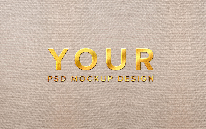 Gold Logo Mockup With Sack Background Product Mockup