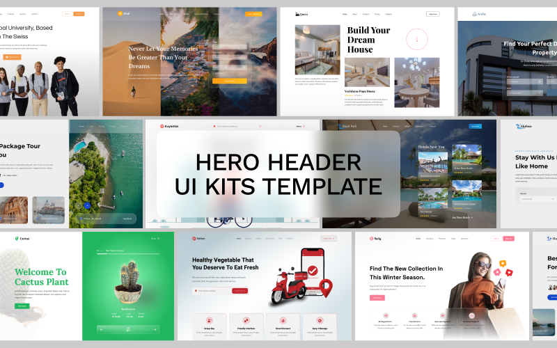 Hero Header Website Template UI Element
