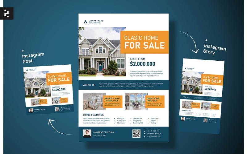 Real Estate marketing Flyer Template Corporate Identity