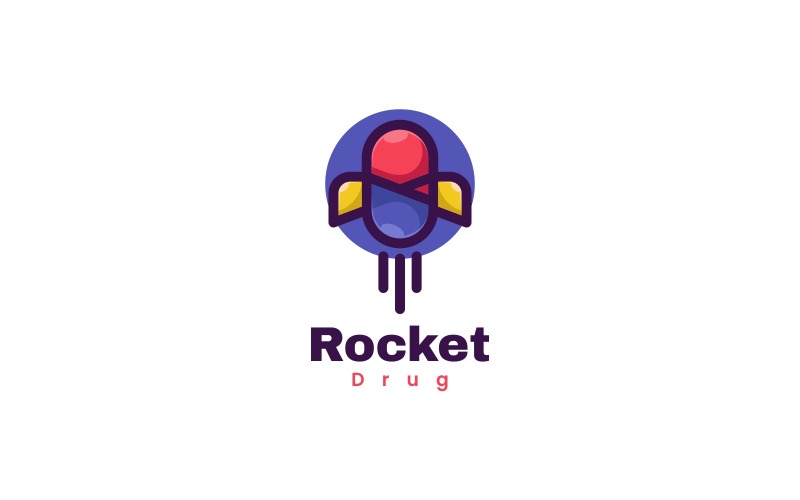 Rocket Drug Simple Mascot Logo Logo Template